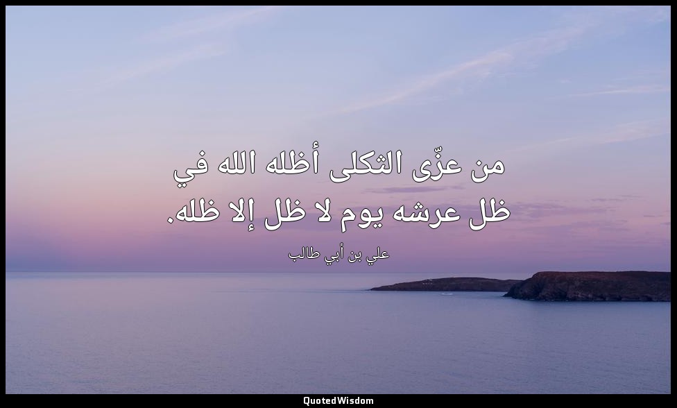 من عزّى الثكلى أظله الله في ظل عرشه يوم لا ظل إلا ظله. — علي بن أبي طالب