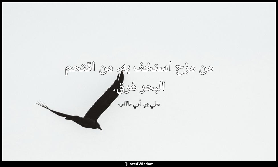 من مزح استخف به، من اقتحم البحر غرق. — علي بن أبي طالب