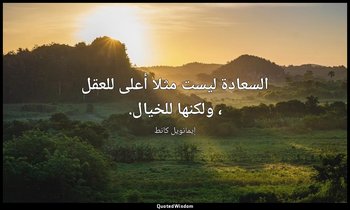 السعادة ليست مثلا أعلى للعقل ، ولكنها للخيال. — إيمانويل كانط