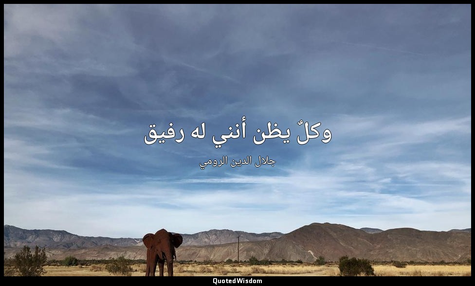 وكلٌ يظن أنني له رفيق — جلال الدين الرومي
