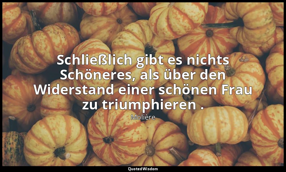 Schließlich gibt es nichts Schöneres, als über den Widerstand einer schönen Frau — Molière