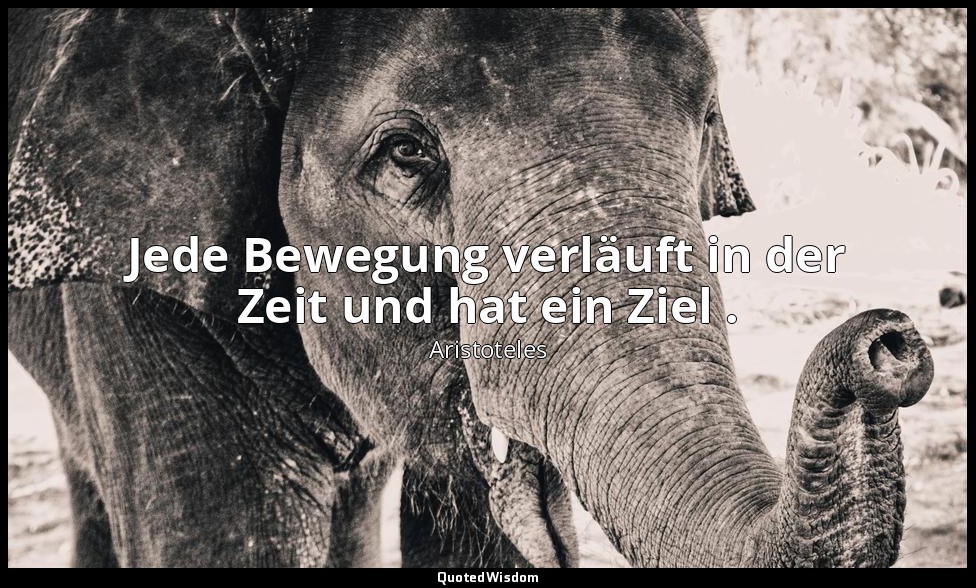 "Jede Bewegung verläuft in der Zeit und hat ein Ziel ." - Nikomachische Ethik X, — Aristoteles