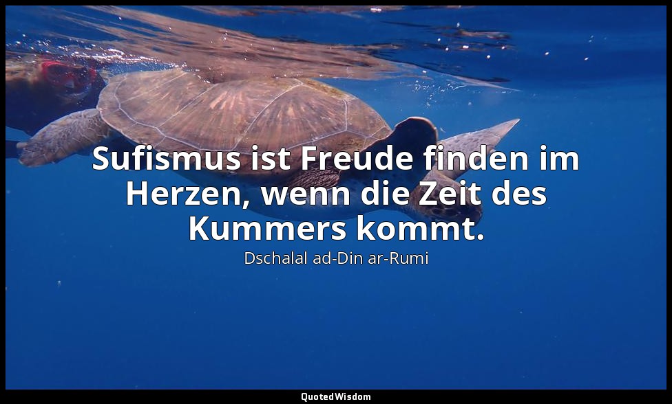 Sufismus ist Freude finden im Herzen, wenn die Zeit des Kummers kommt." - Zitier — Dschalal ad-Din ar-Rumi