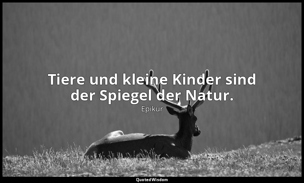 Tiere und kleine Kinder sind der Spiegel der Natur. — Epikur