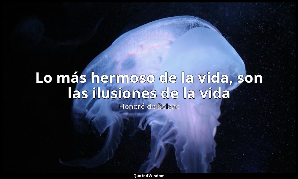 Lo más hermoso de la vida, son las ilusiones de la vida — Honoré de Balzac