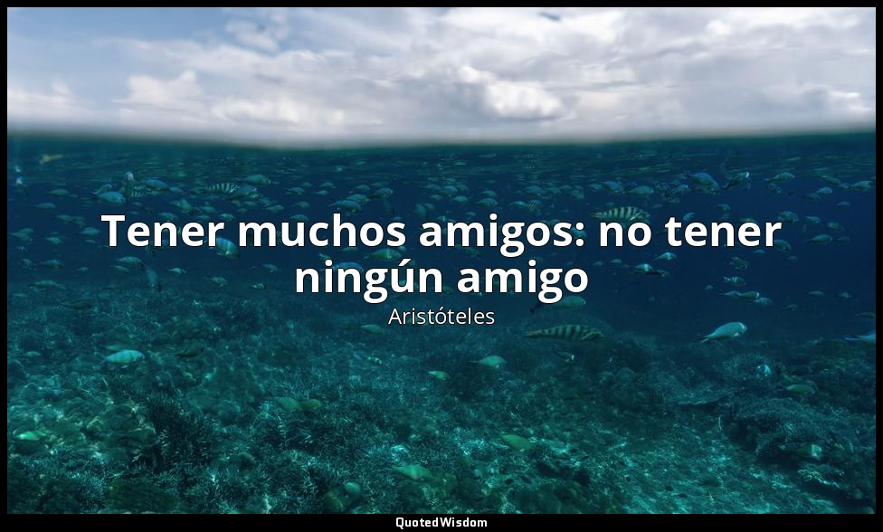 Tener muchos amigos: no tener ningún amigo — Aristóteles