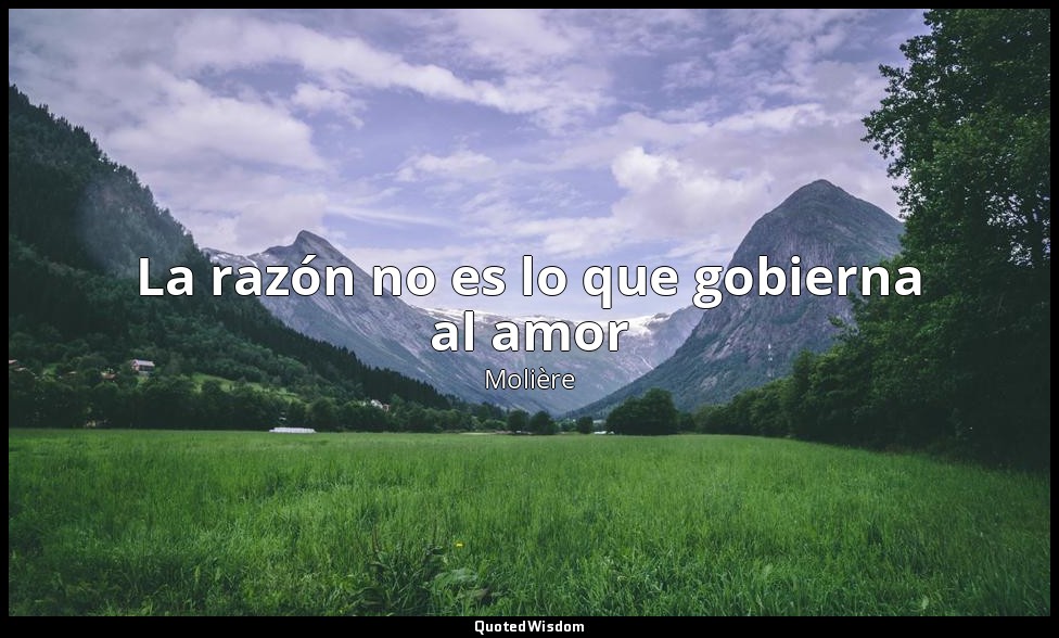 La razón no es lo que gobierna al amor — Molière