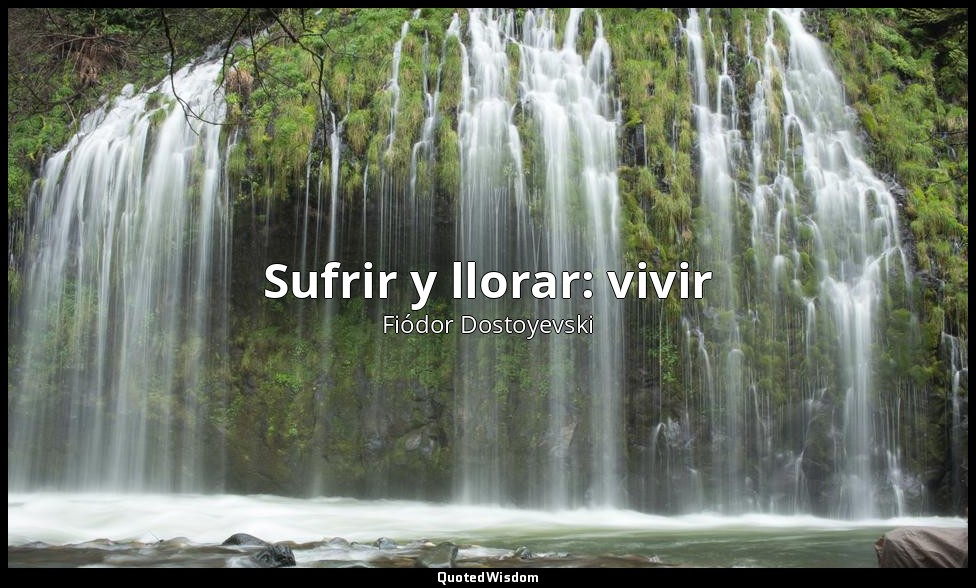 Sufrir y llorar: vivir — Fiódor Dostoyevski