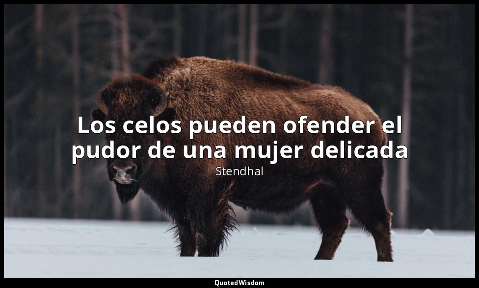 Los celos pueden ofender el pudor de una mujer delicada — Stendhal