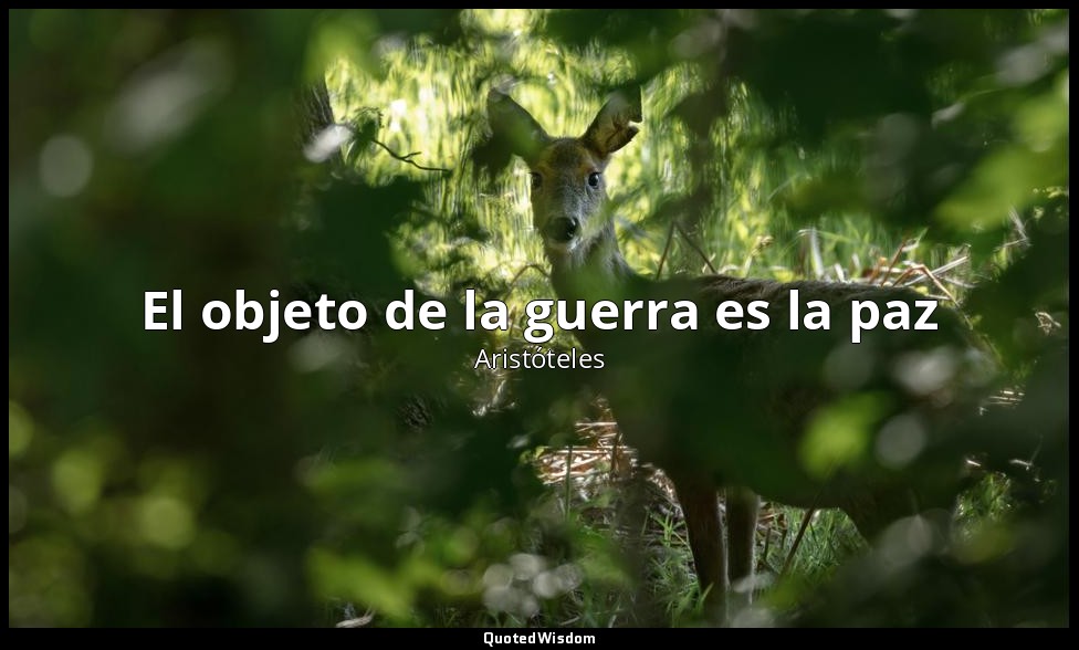 El objeto de la guerra es la paz — Aristóteles