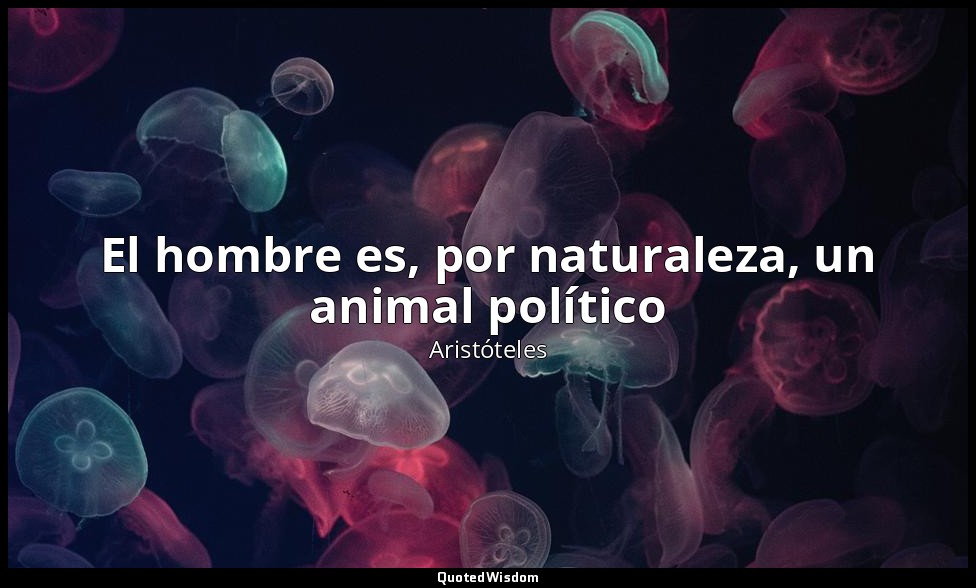 El hombre es, por naturaleza, un animal político — Aristóteles