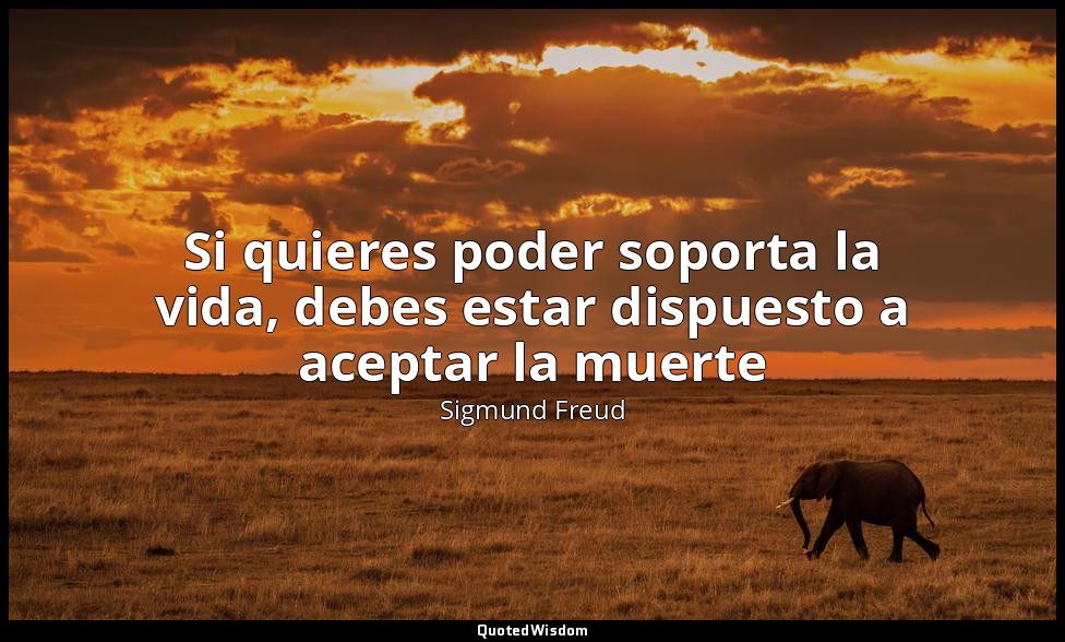 Si quieres poder soporta la vida, debes estar dispuesto a aceptar la muerte — Sigmund Freud