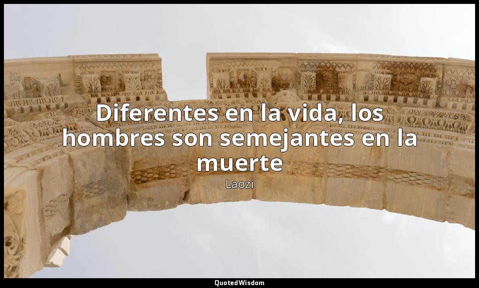 Diferentes en la vida, los hombres son semejantes en la muerte — Laozi