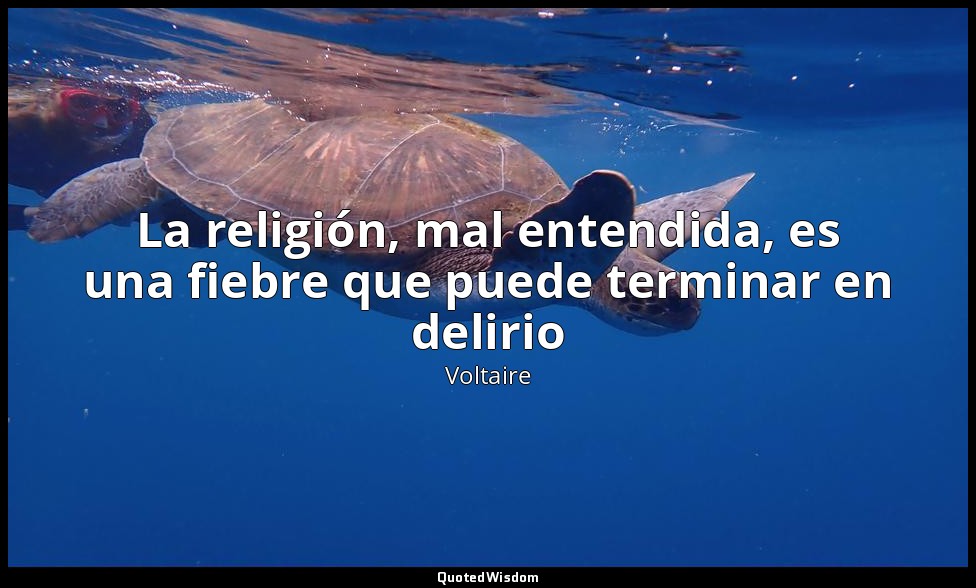 La religión, mal entendida, es una fiebre que puede terminar en delirio — Voltaire