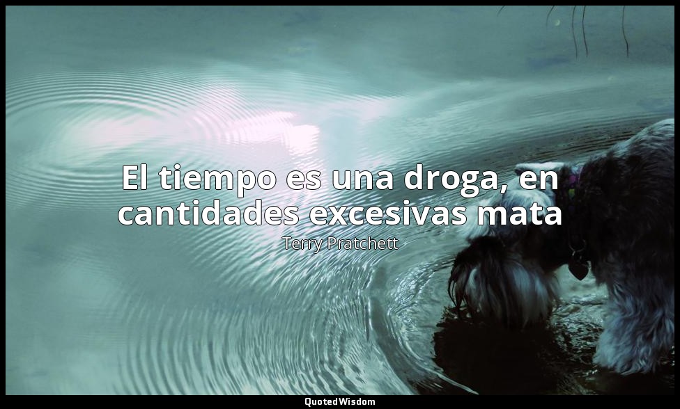 El tiempo es una droga, en cantidades excesivas mata — Terry Pratchett