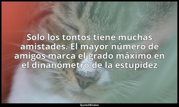 «Solo los tontos tiene muchas amistades. El mayor número de amigos marca el grad — Pío Baroja