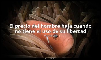 «El precio del hombre baja cuando no tiene el uso de su libertad». — Ho Chi Min