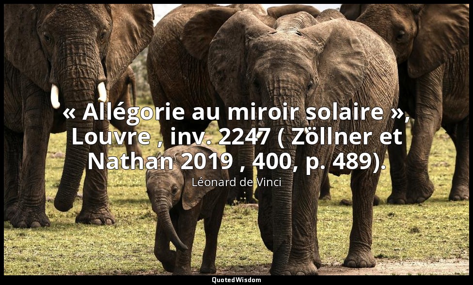 « Allégorie au miroir solaire », Louvre , inv. 2247 ( Zöllner et Nathan 2019 , 4 — Léonard de Vinci