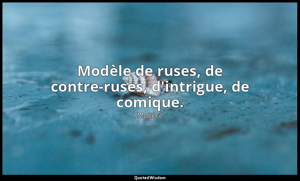 Modèle de ruses, de contre-ruses, d'intrigue, de comique. — Molière