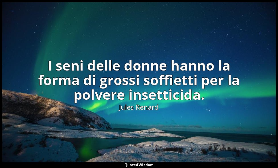 I seni delle donne hanno la forma di grossi soffietti per la polvere insetticida — Jules Renard