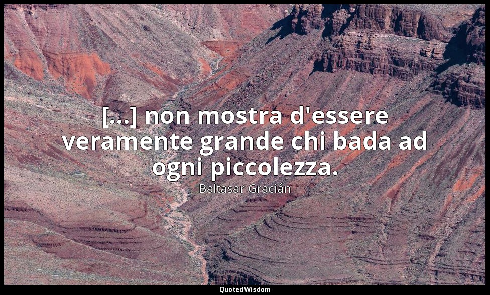 [...] non mostra d'essere veramente grande chi bada ad ogni piccolezza. (da Non  — Baltasar Gracián