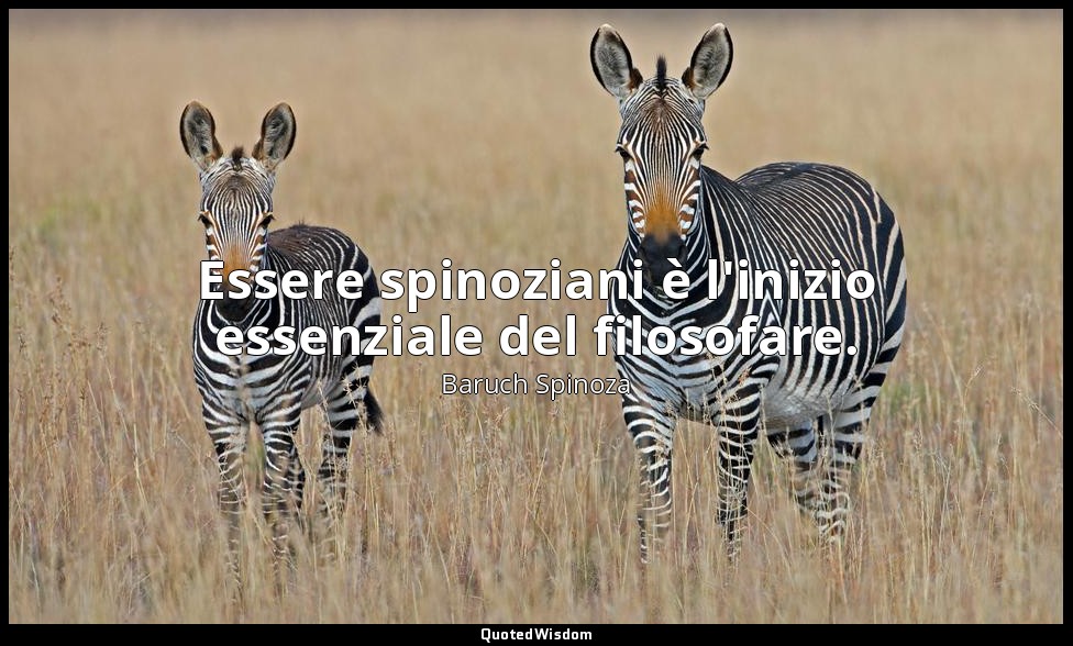 Essere spinoziani è l'inizio essenziale del filosofare. — Baruch Spinoza
