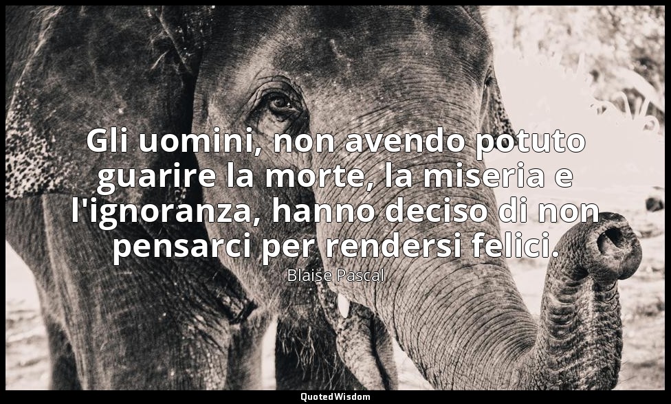Gli uomini, non avendo potuto guarire la morte, la miseria e l'ignoranza, hanno  — Blaise Pascal