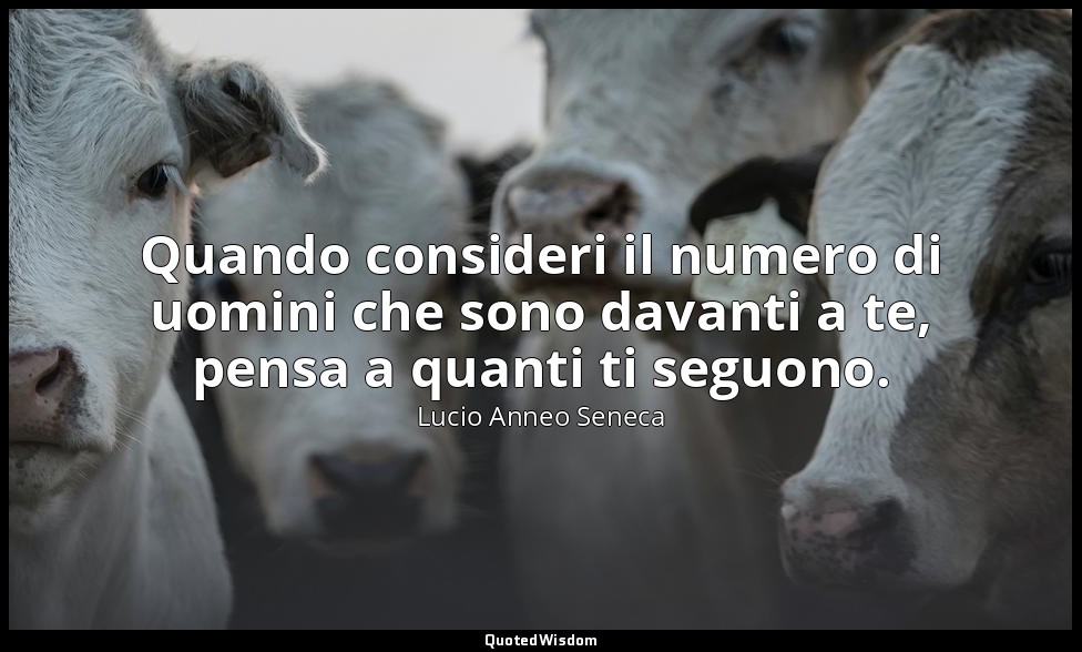 Quando consideri il numero di uomini che sono davanti a te, pensa a quanti ti se — Lucio Anneo Seneca