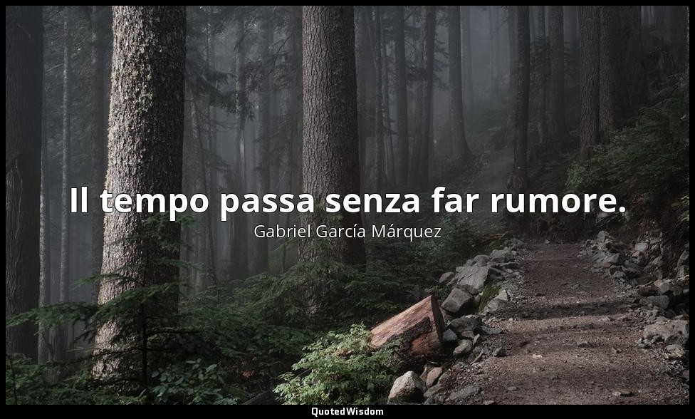 Il tempo passa senza far rumore. — Gabriel García Márquez