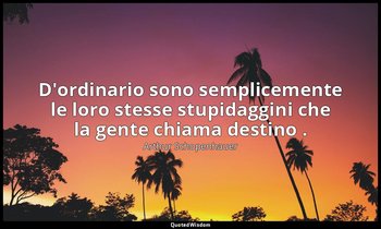 D'ordinario sono semplicemente le loro stesse stupidaggini che la gente chiama d — Arthur Schopenhauer
