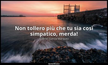Non tollero più che tu sia così simpatico, merda! — Gabriel García Márquez