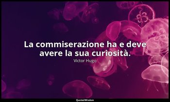 La commiserazione ha e deve avere la sua curiosità. — Victor Hugo