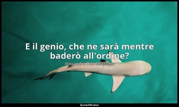 E il genio, che ne sarà mentre baderò all'ordine? — Alexandre Dumas padre
