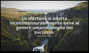 La sfortuna si adatta incommensurabilmente bene al genere umano: meglio del succ — Albert Einstein