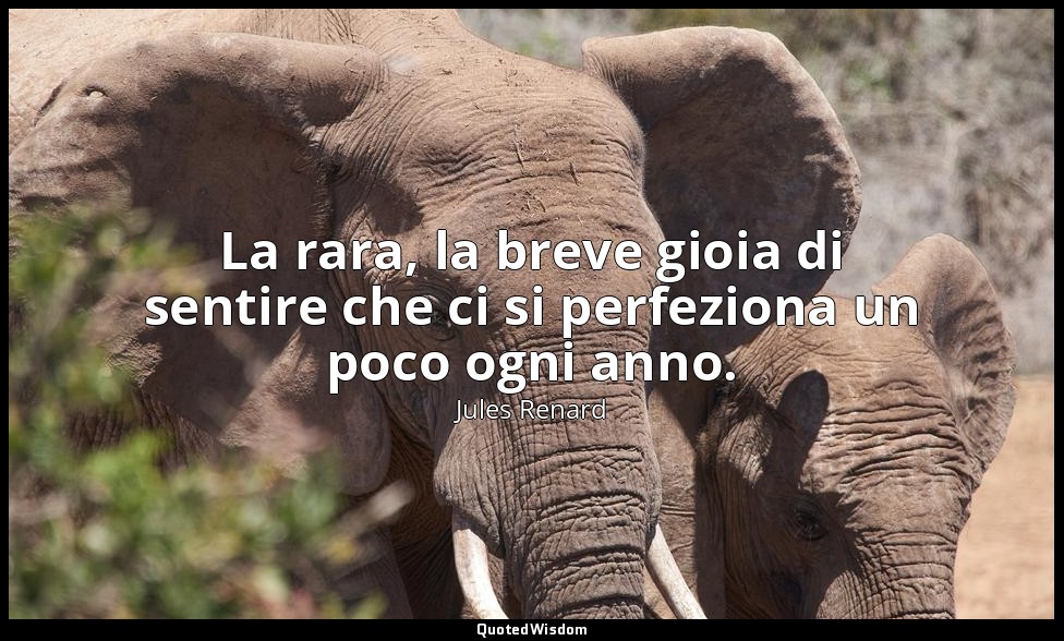 La rara, la breve gioia di sentire che ci si perfeziona un poco ogni anno. (28 o — Jules Renard