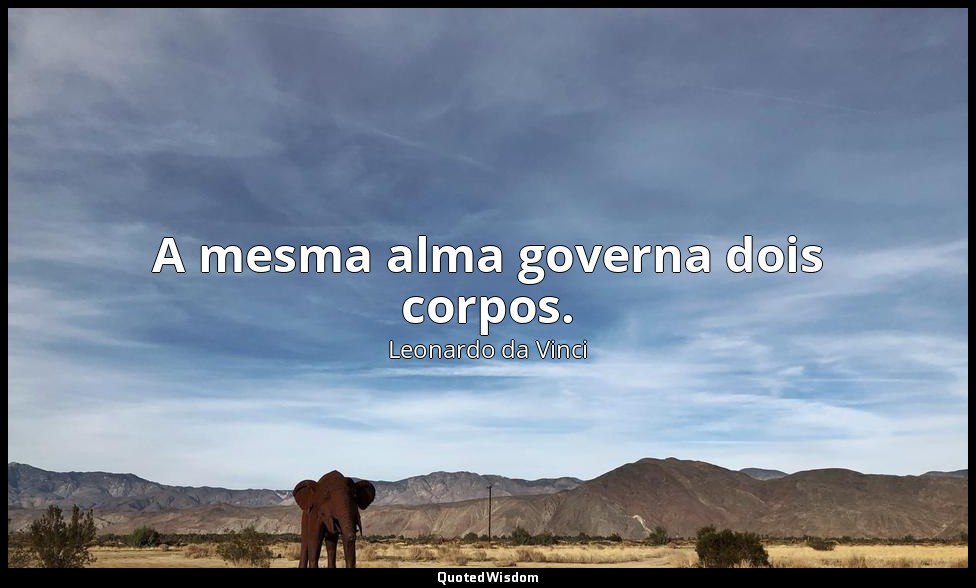 A mesma alma governa dois corpos. — Leonardo da Vinci