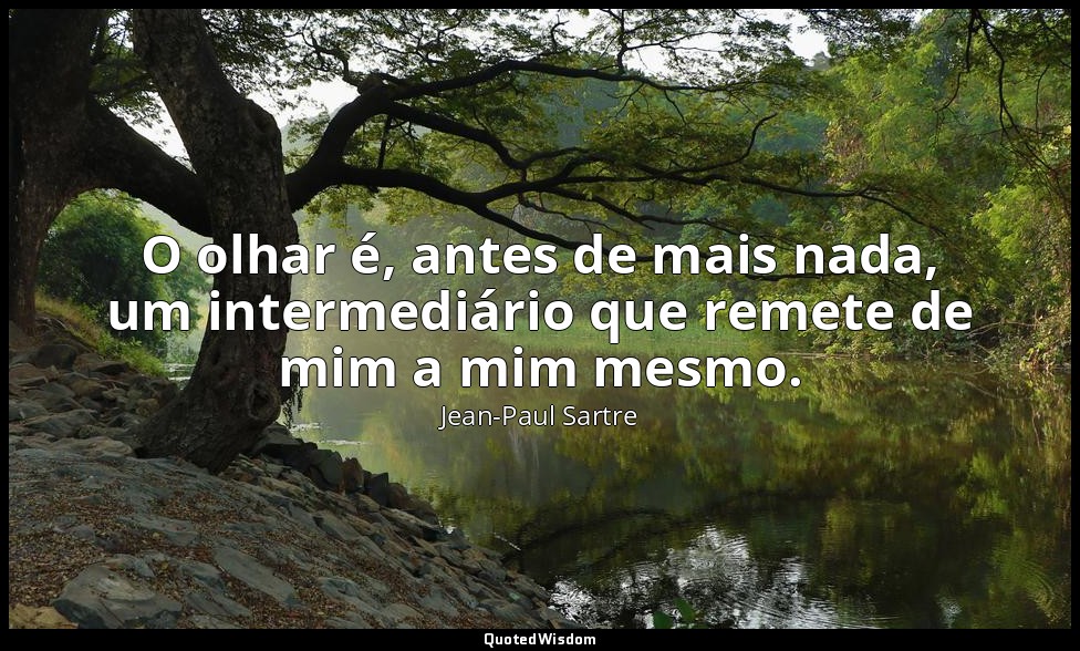 O olhar é, antes de mais nada, um intermediário que remete de mim a mim mesmo. — Jean-Paul Sartre