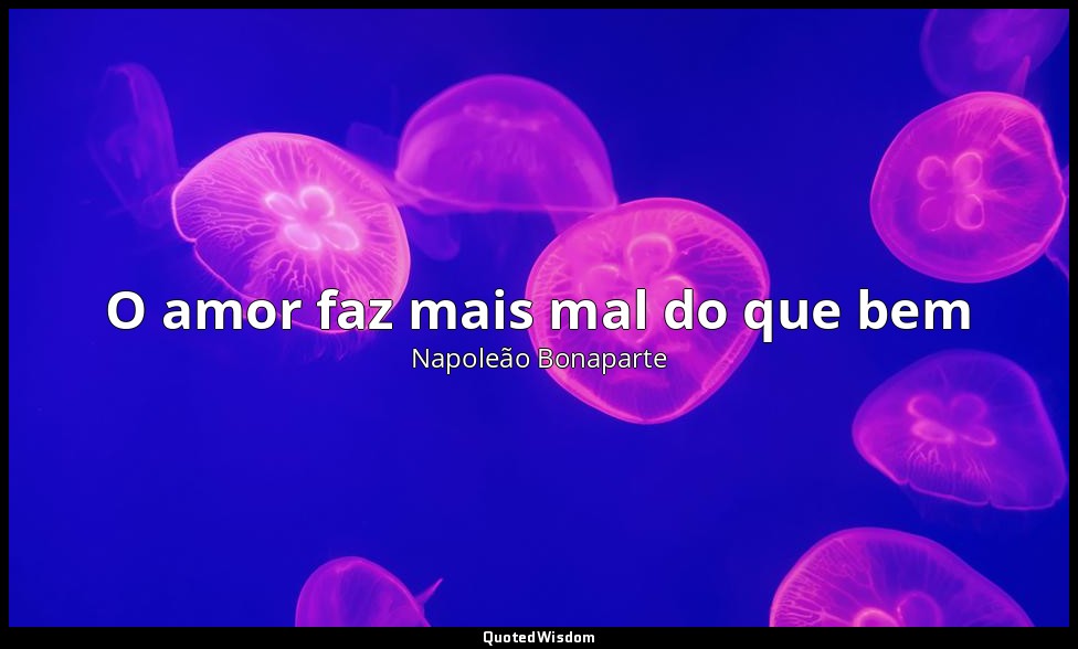 O amor faz mais mal do que bem — Napoleão Bonaparte