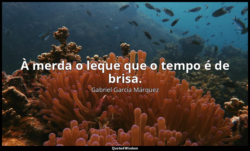 À merda o leque que o tempo é de brisa. — Gabriel García Márquez