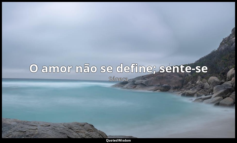 O amor não se define; sente-se — Séneca