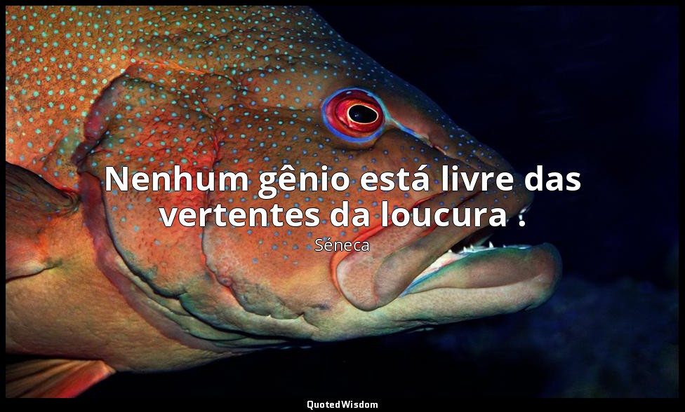 Nenhum gênio está livre das vertentes da loucura . — Séneca