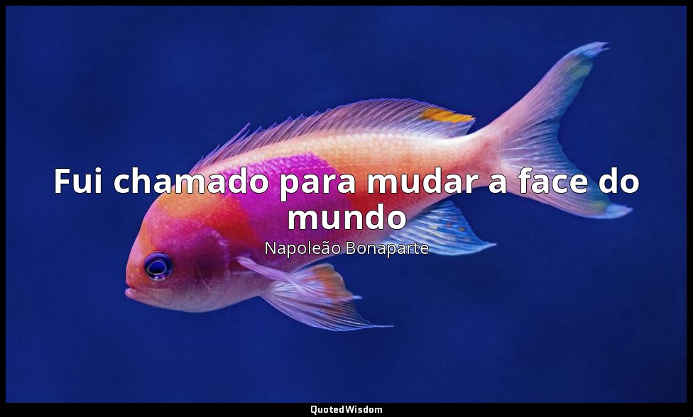 Fui chamado para mudar a face do mundo — Napoleão Bonaparte