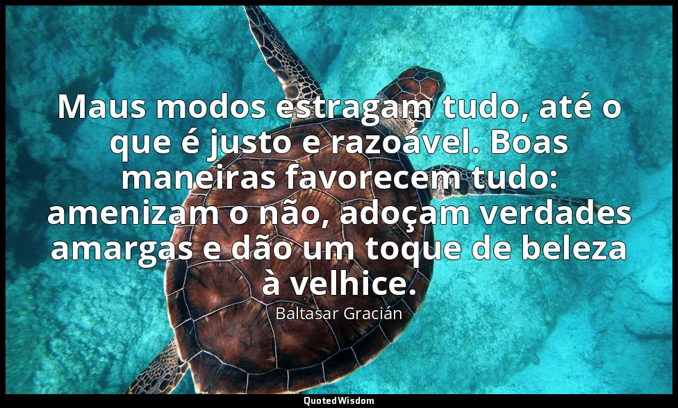 Maus modos estragam tudo, até o que é justo e razoável. Boas maneiras favorecem  — Baltasar Gracián