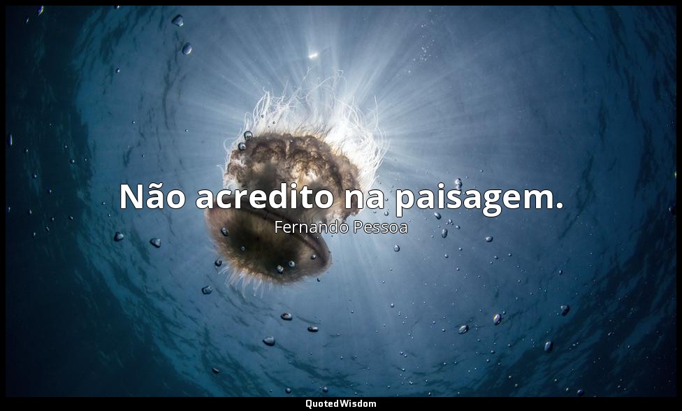 Não acredito na paisagem. — Fernando Pessoa