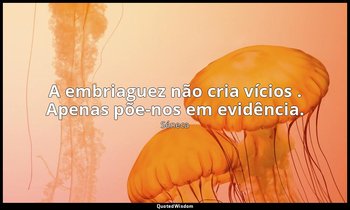 "A embriaguez não cria vícios . Apenas põe-nos em evidência." — Séneca