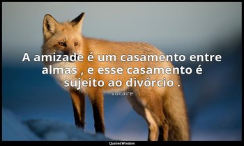 "A amizade é um casamento entre almas , e esse casamento é sujeito ao divórcio . — Voltaire