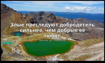 Злые преследуют добродетель сильнее, чем добрые её любят. — Мигель де Сервантес