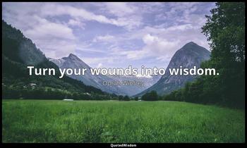 Turn your wounds into wisdom. Oprah Winfrey