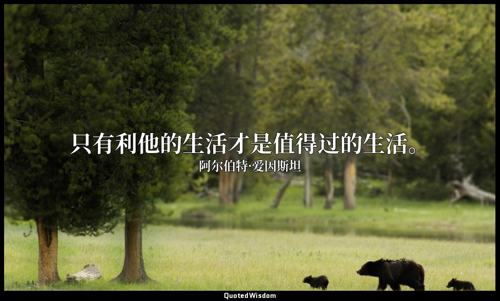 只有利他的生活才是值得过的生活。 — 阿尔伯特·爱因斯坦