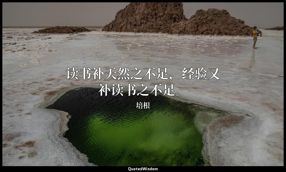 读书补天然之不足，经验又补读书之不足。 培根